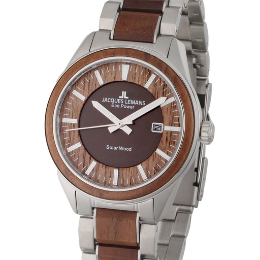 Hodinky Jacques Lemans 1-2116H Eco Power Wood 40mm 10ATM