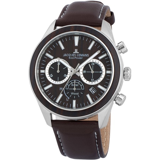 Hodinky Jacques Lemans 1-2115C Eco Power Wood Chronograph 44mm 10ATM