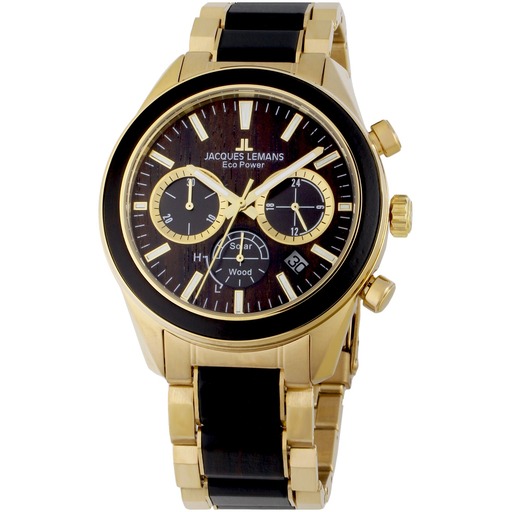 Hodinky Jacques Lemans 1-2115L Eco Power Wood Chronograph 44mm 10ATM