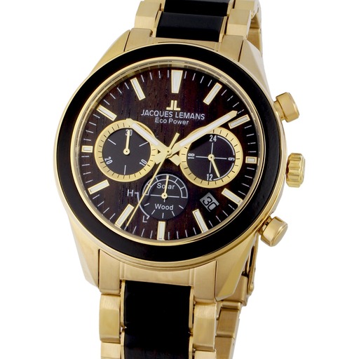 Hodinky Jacques Lemans 1-2115L Eco Power Wood Chronograph 44mm 10ATM