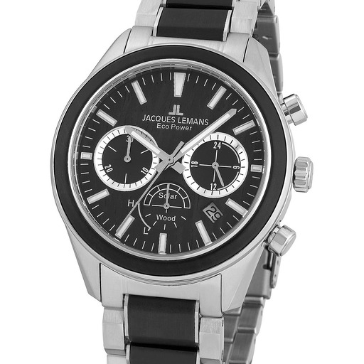 Hodinky Jacques Lemans 1-2115I Eco Power Wood Chronograph 44mm 10ATM