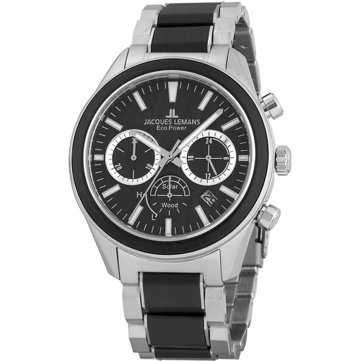 Hodinky Jacques Lemans 1-2115I Eco Power Wood Chronograph 44mm 10ATM