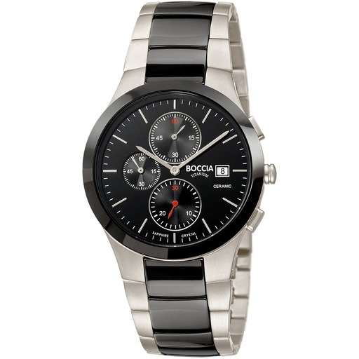 Hodinky Boccia 3748-01 chronograph ceramic titanium 39mm 5ATM