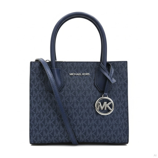 Michael Kors Mercer Navy Logo Crossbody Tote