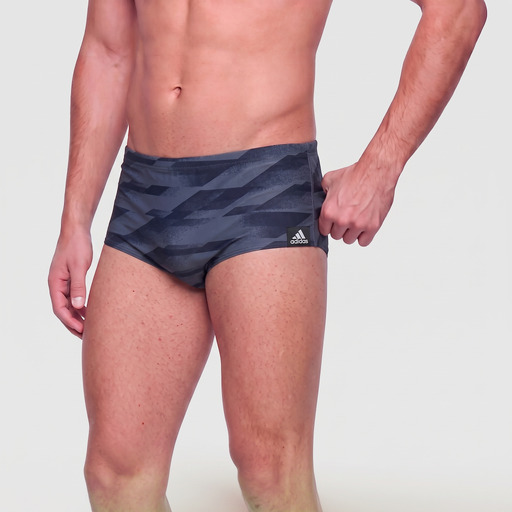 Adidas Geometric Print Swim Trunk Dark Blue