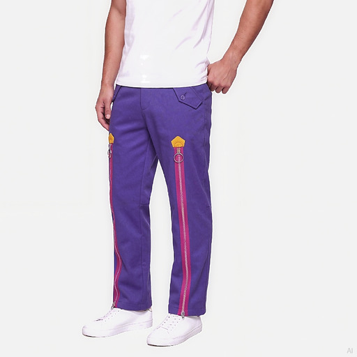 Moschino Purple Zip-Detail Trousers