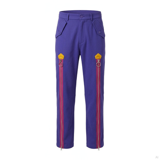 Moschino Purple Zip-Detail Trousers