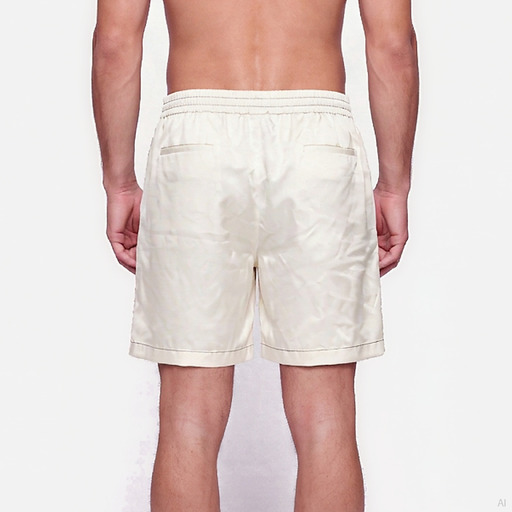 Moschino Men's Cream Elasticated Shorts