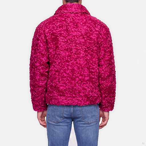 Moschino Fuchsia Curly Faux Fur Jacket