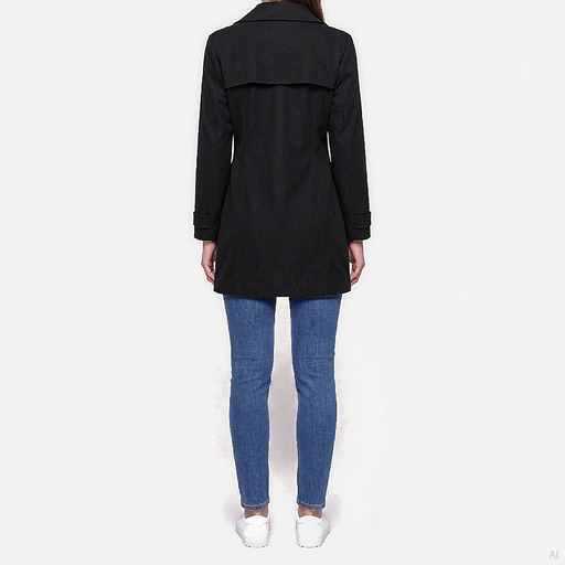 Moschino Double-Breasted Black Wool Coat
