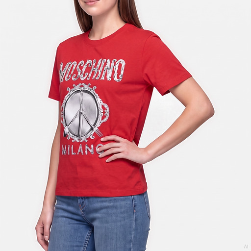 Moschino Milano Peace Sign Graphic T-Shirt