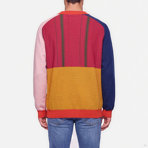 Moschino Colour Block Knit Crewneck Sweater