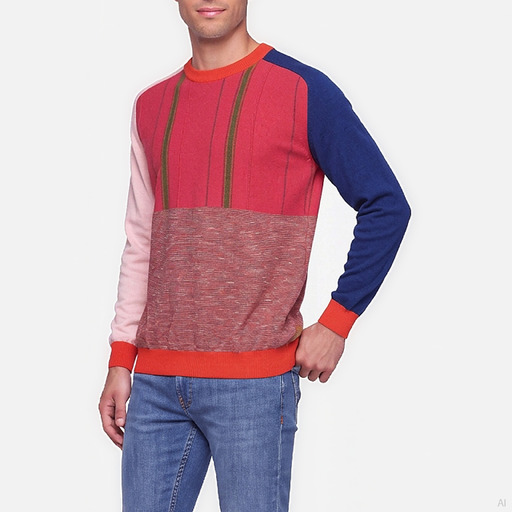 Moschino Colour Block Knit Crewneck Sweater