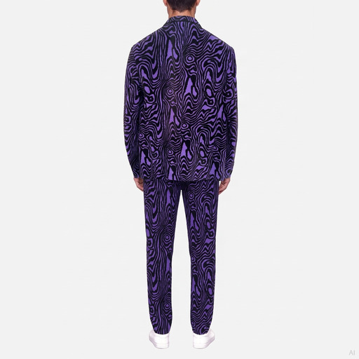 Moschino Purple Abstract Print Two-Piece Suit