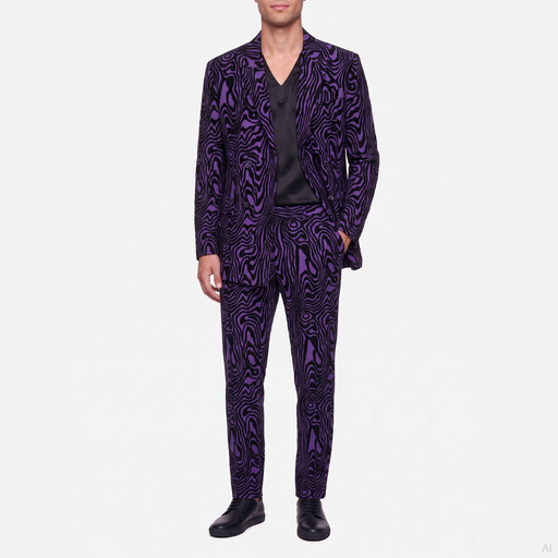 Moschino Purple Abstract Print Two-Piece Suit