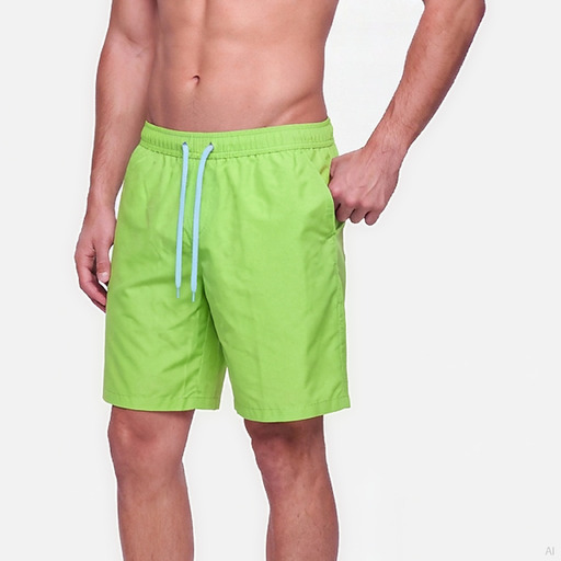 Moschino Lime Green Drawstring Swimshorts
