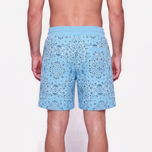 Moschino Swim Paisley Print Light Blue Shorts