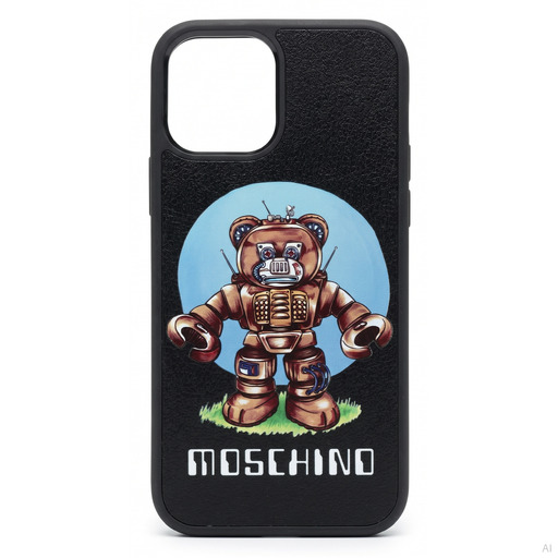 Moschino Robot Teddy Bear Black iPhone Case