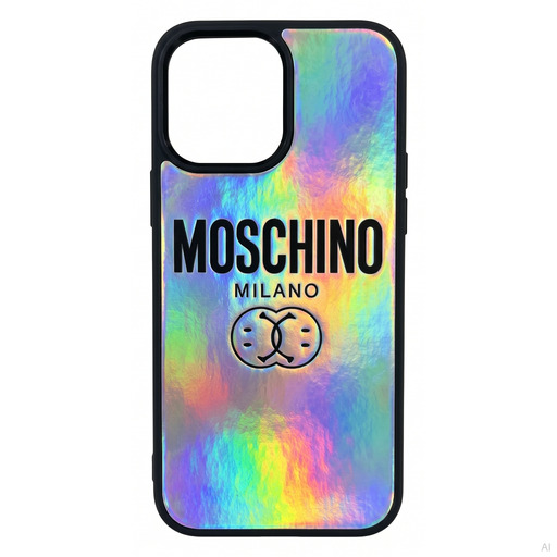 Moschino Milano Holographic iPhone Case Multicolor