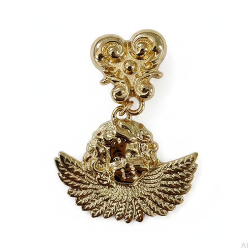 Moschino Winged Angel Drop Earrings Gold