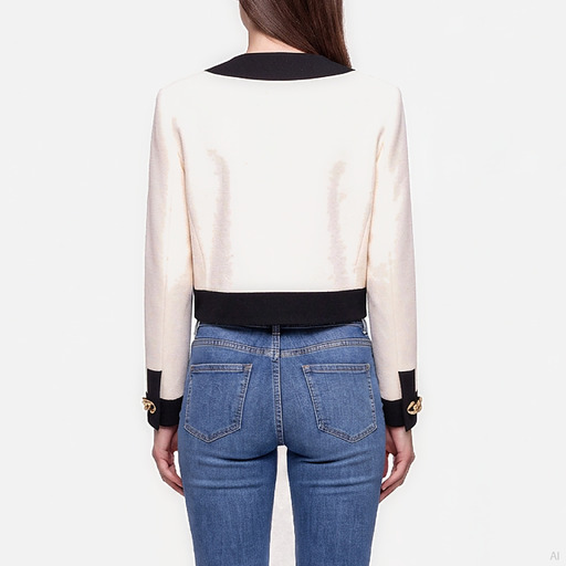 Moschino Two-Tone Jacket with Gold Cross Embellishments