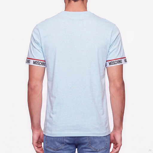 Moschino Underwear Logo Tape T-Shirt in Light Blue