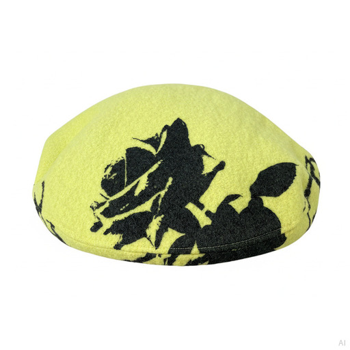 Philosophy Yellow Black Graphic Beret Hat