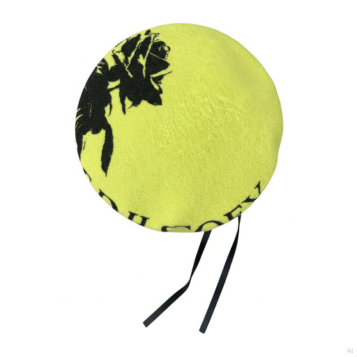 Philosophy Yellow Black Graphic Beret Hat