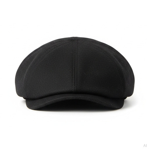 Philosophy Black Wool Newsboy Cap Hat