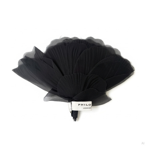 Philosophy Black Fabric Flower Brooch Bracelet