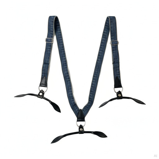 Philosophy Denim Blue Leather-End Braces