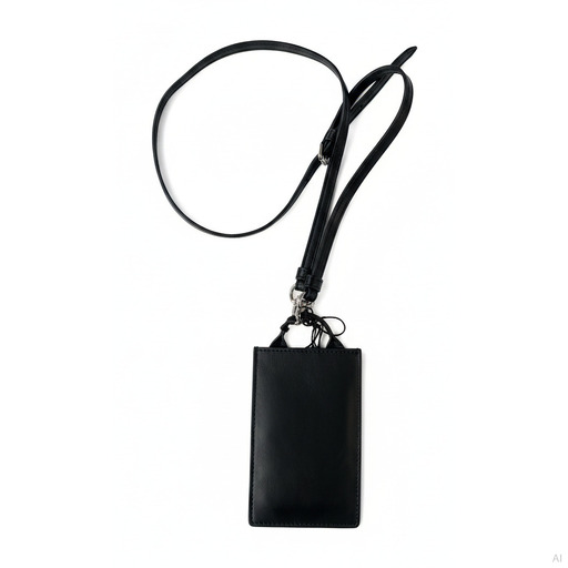 Philosophy Black Leather Crossbody Phone Case