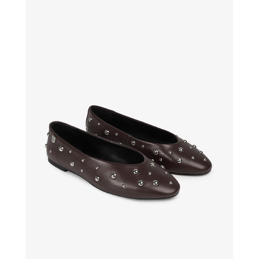 Bailarina de Piel Burdeos con Tachuelas Etoile