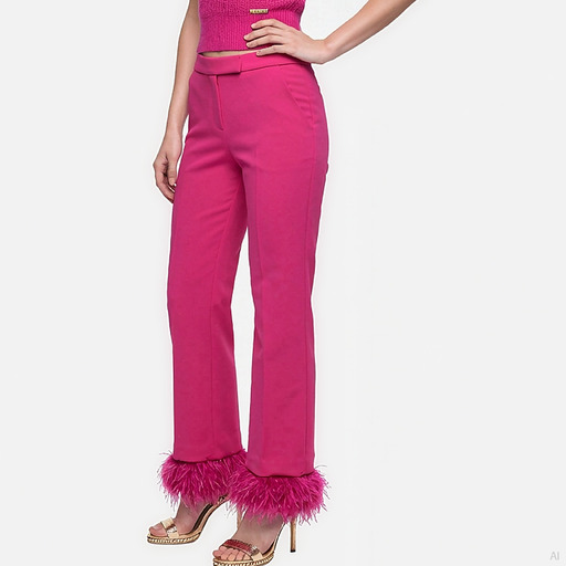 Michael Kors Feather Hem Crop Flare Pant Deep Fuchsia