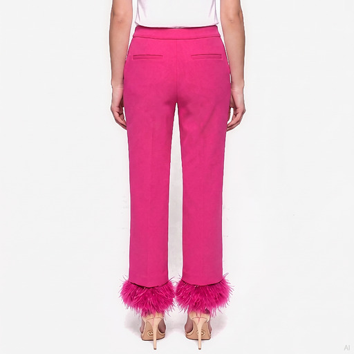 Michael Kors Feather Hem Crop Flare Pant Deep Fuchsia