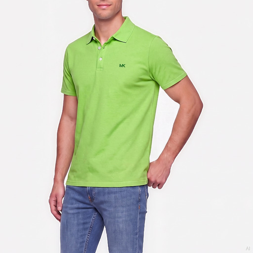 Michael Kors Lime Green Garment Dye Pique Polo
