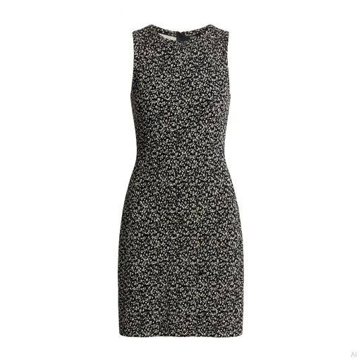 Michael Kors Floral Print Sleeveless Mini Dress Black